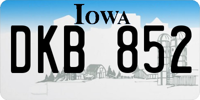IA license plate DKB852