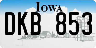IA license plate DKB853