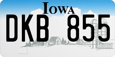 IA license plate DKB855