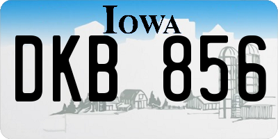 IA license plate DKB856