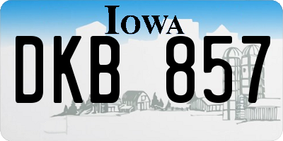 IA license plate DKB857