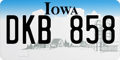 IA license plate DKB858