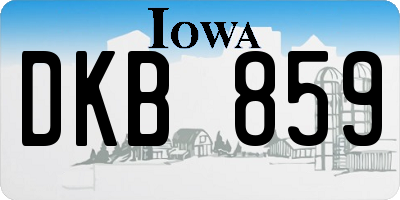 IA license plate DKB859