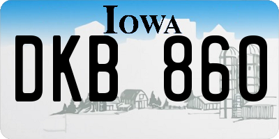IA license plate DKB860