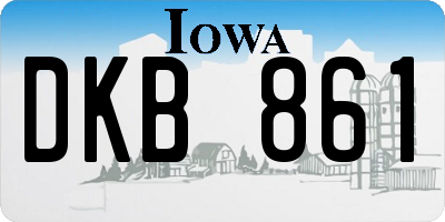 IA license plate DKB861
