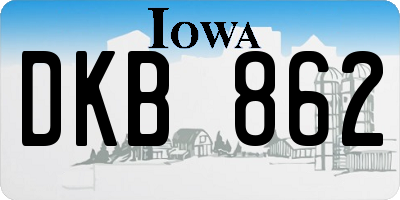 IA license plate DKB862