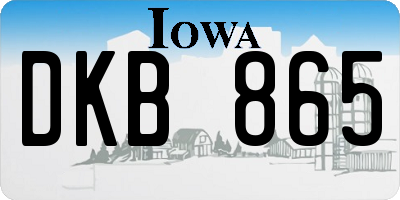 IA license plate DKB865