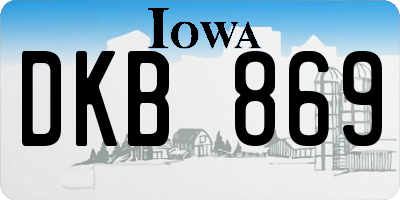 IA license plate DKB869