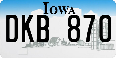 IA license plate DKB870