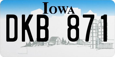 IA license plate DKB871