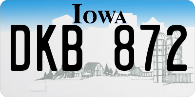IA license plate DKB872