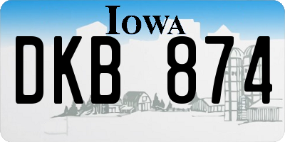 IA license plate DKB874