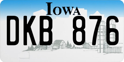 IA license plate DKB876