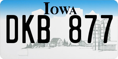 IA license plate DKB877