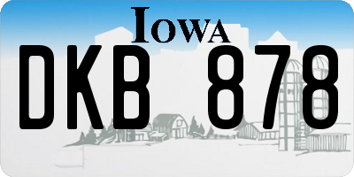 IA license plate DKB878