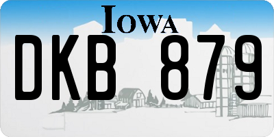 IA license plate DKB879