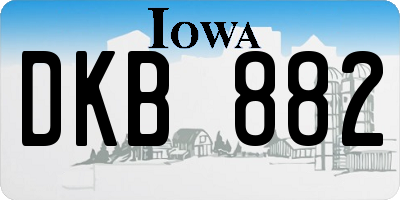 IA license plate DKB882