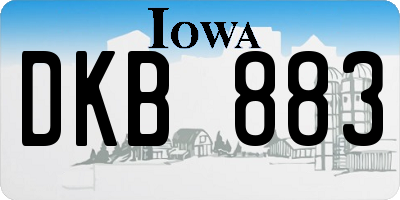 IA license plate DKB883