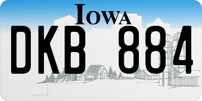 IA license plate DKB884