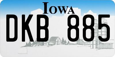 IA license plate DKB885