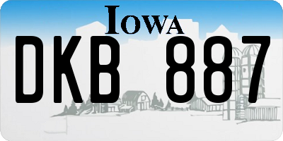 IA license plate DKB887