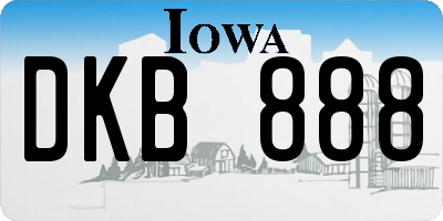 IA license plate DKB888