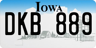 IA license plate DKB889