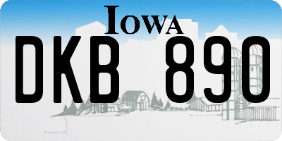 IA license plate DKB890