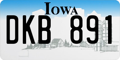 IA license plate DKB891