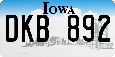 IA license plate DKB892