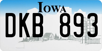IA license plate DKB893