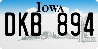 IA license plate DKB894