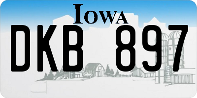 IA license plate DKB897