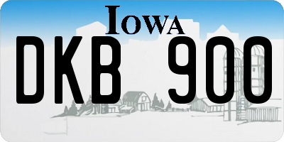 IA license plate DKB900