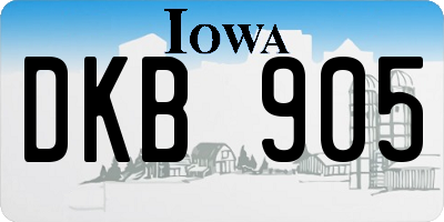 IA license plate DKB905