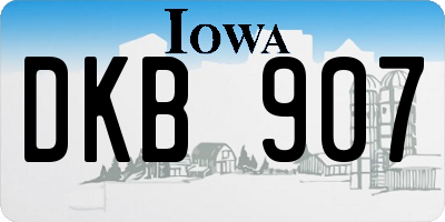 IA license plate DKB907