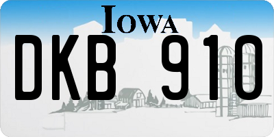 IA license plate DKB910