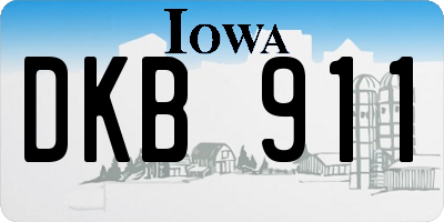 IA license plate DKB911