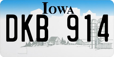 IA license plate DKB914