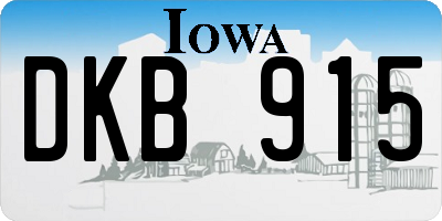 IA license plate DKB915