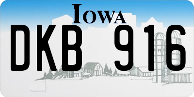 IA license plate DKB916