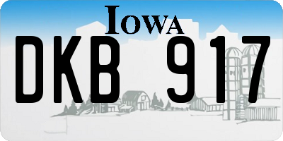 IA license plate DKB917