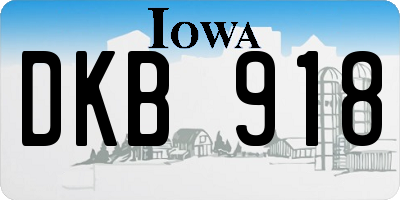 IA license plate DKB918