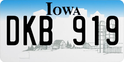 IA license plate DKB919