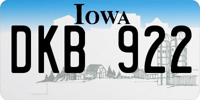 IA license plate DKB922