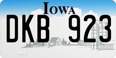IA license plate DKB923