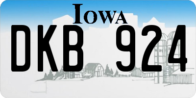 IA license plate DKB924