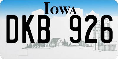 IA license plate DKB926
