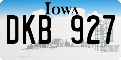 IA license plate DKB927