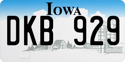 IA license plate DKB929